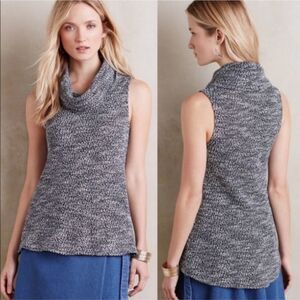 Anthro Dolan Left Coast Charente Gray Heathered Sleeveless Cowl Neck Sweater M